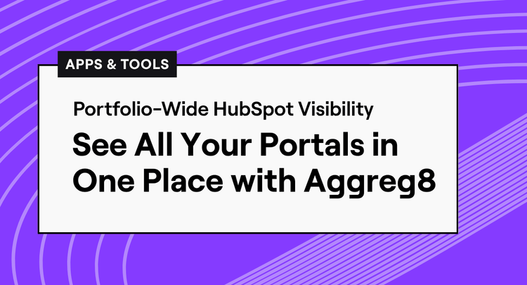Aggreg8 dashboard displaying HubSpot performance data across a private equity portfolio.